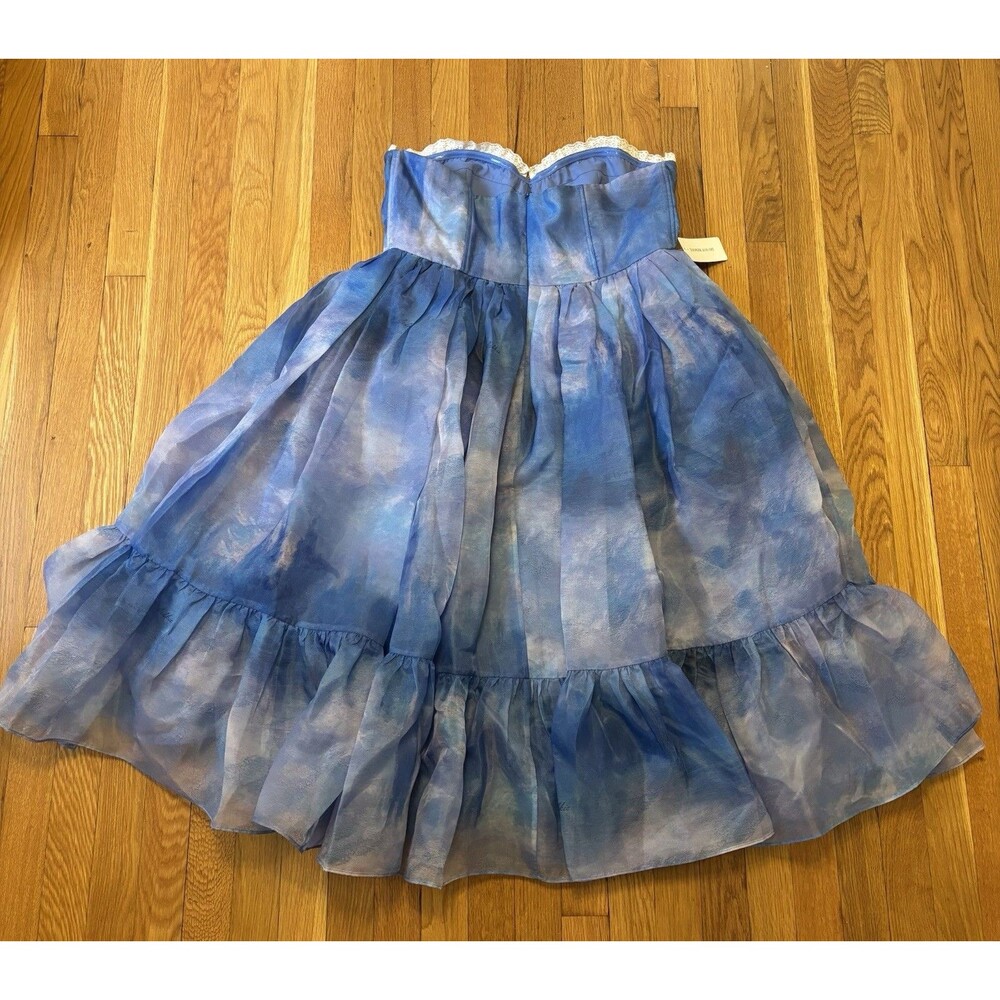 NWT Selkie The Parliament French Corset Dress Mini Blue Lace Trim Size XL - Picture 6 of 8